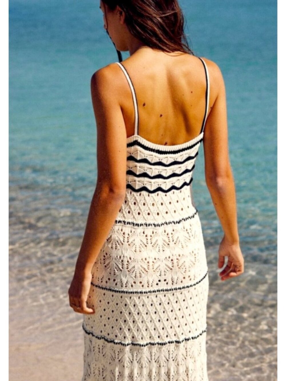 Olive + Oak Boho Knit Pointelle Maxi Dress - Picture 4 of 11